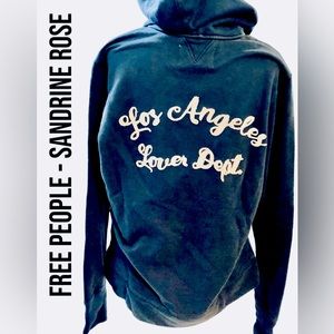 NWT SzXS Sandrine Rose Amour Lover Dept Oversized  Embroidered Hoodie Sweatshirt